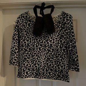 Norton studio leopard print sweater with detachable cuffs size small